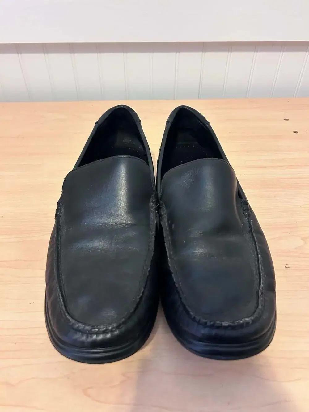 Cole Haan Black Leather Slip-On Venetian Loafers